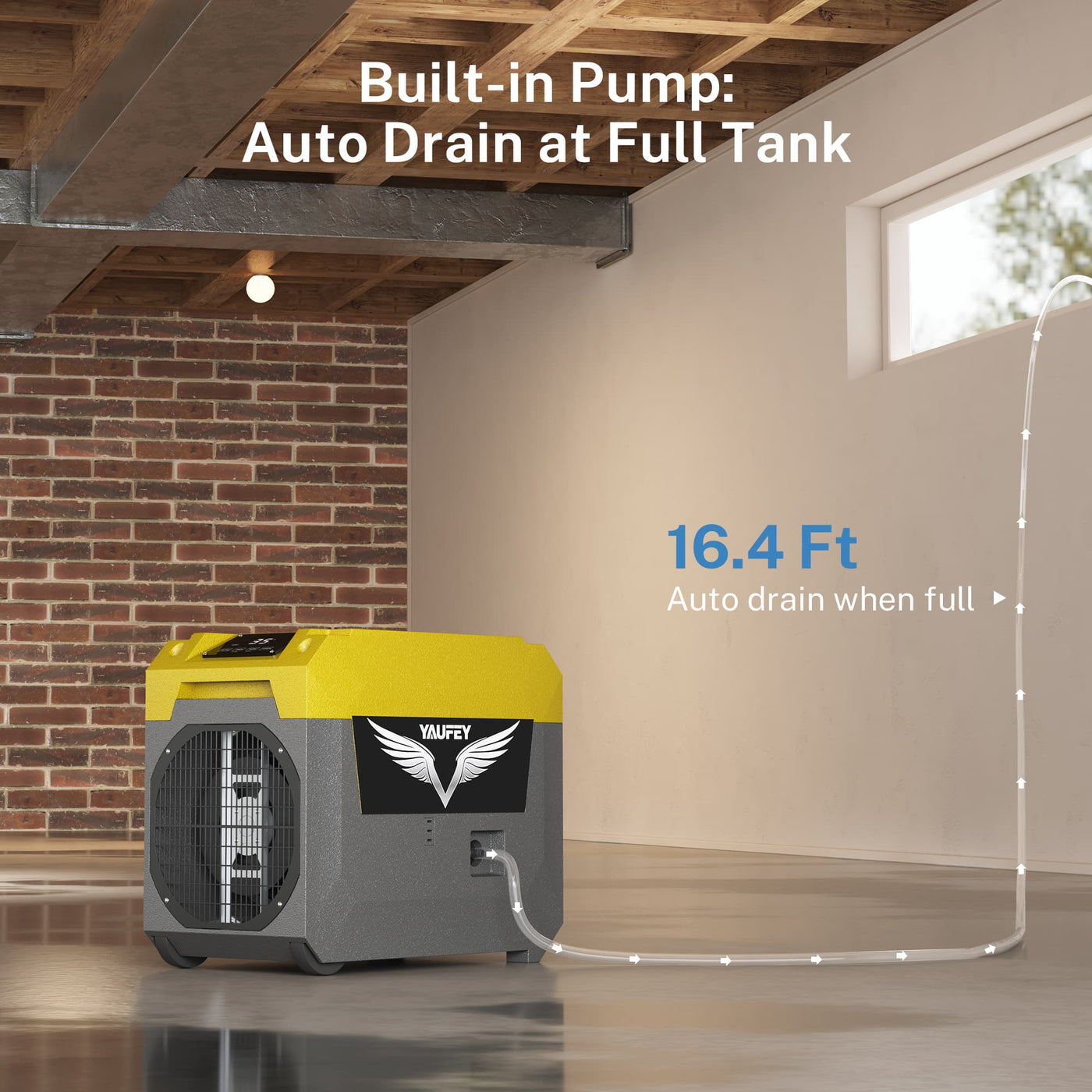 150 PPD Professional-Grade Dehumidifier with Pump, Commercial dehumidification for Basement Warehouse & Job Sites