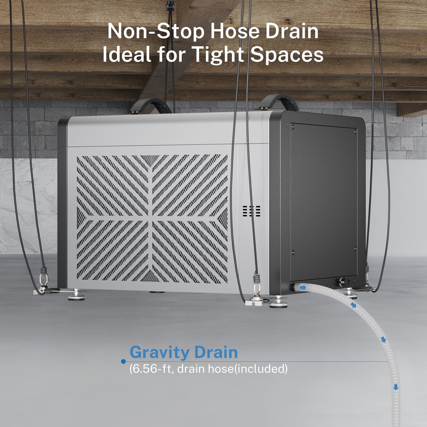 Yaufey 125 Pints Crawlspace Dehumidifier, Pump Model Optional (Model: AYD2.0D / AYD2.0DPM)