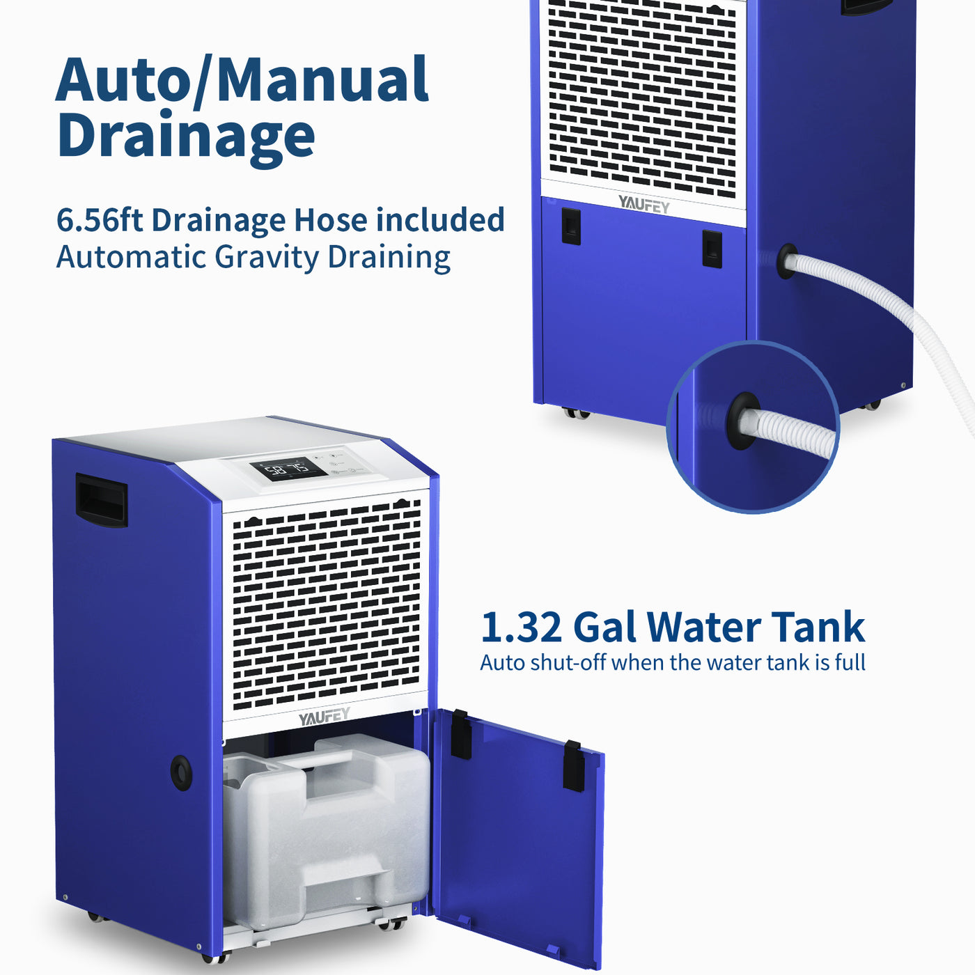 155 Pints Commercial Dehumidifier for Space up to 7,500 Sq. Ft (Model: PD606C)