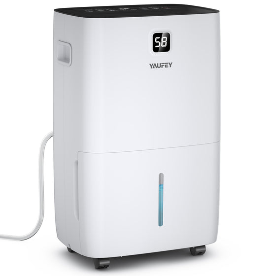 Yaufey 150 Pints Dehumidifier with Pump for Basement, Home and Room up to 7000 Sq. Ft., With Drain Hose, Timer, Intelligent Humidity Control and Large Water Tank