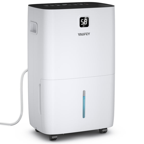 Yaufey 150 Pints Dehumidifier for Basement, Home and Room up to 7000 Sq. Ft., with Drain Hose, Timer, Intelligent Humidity Control and Large Water Tank