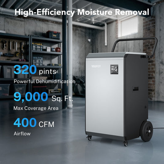 320 Pints Commercial Dehumidifier, 970W High-Efficiency Industrial Dehumidifier with Pump & Drain Hose