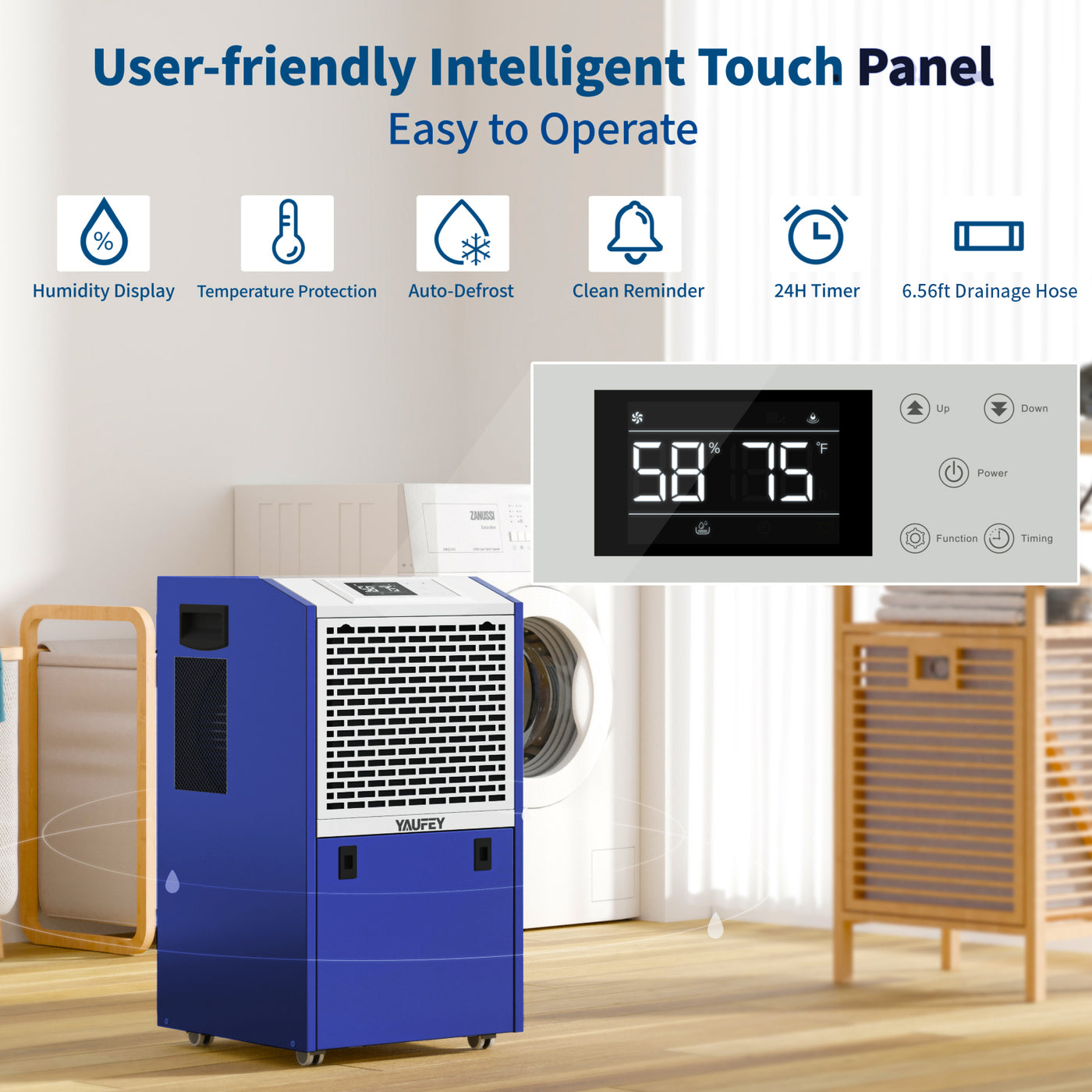 155 Pints Commercial Dehumidifier for Space up to 7,500 Sq. Ft (Model: PD606C)