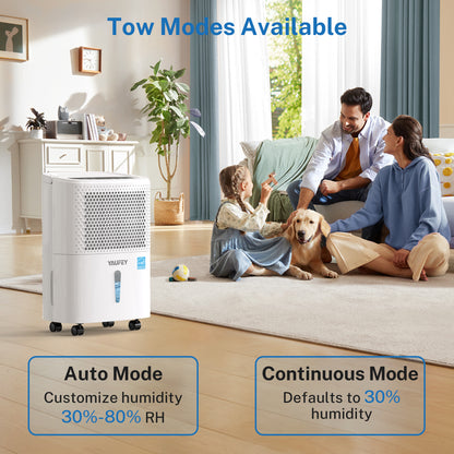 Yaufey 31.6 Pints Portable Dehumidifier, ENERGY STAR Most Efficient Dehumidifier, for 2,000 Sq. Ft. Home & Basement (Model: YDY-32A)