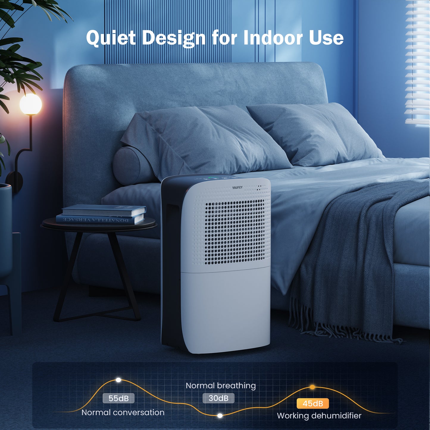 50 Pints Home Dehumidifier with Drain Hose for Space up to 4,500 Sq. Ft (Model: AD1901)