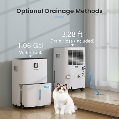 Yaufey 80-Pint Energy Star Dehumidifier for Home, Basement and Large Rooms up to 5,000 Sq. Ft, Powerful and Quiet, with Timer, Intelligent Humidity Control (Model: JD025Q-80)