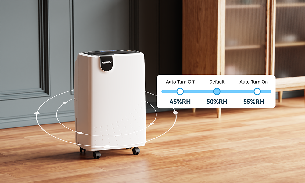 This compact home dehumidifier eliminates excessive moisture that can cause the growth of mold and mildew.