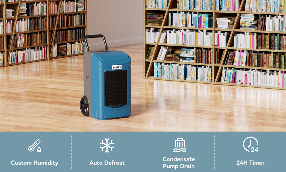 The professional commercial dehumidifier with pump features with comprehensive function, and plays a good performance in water damage restoration.